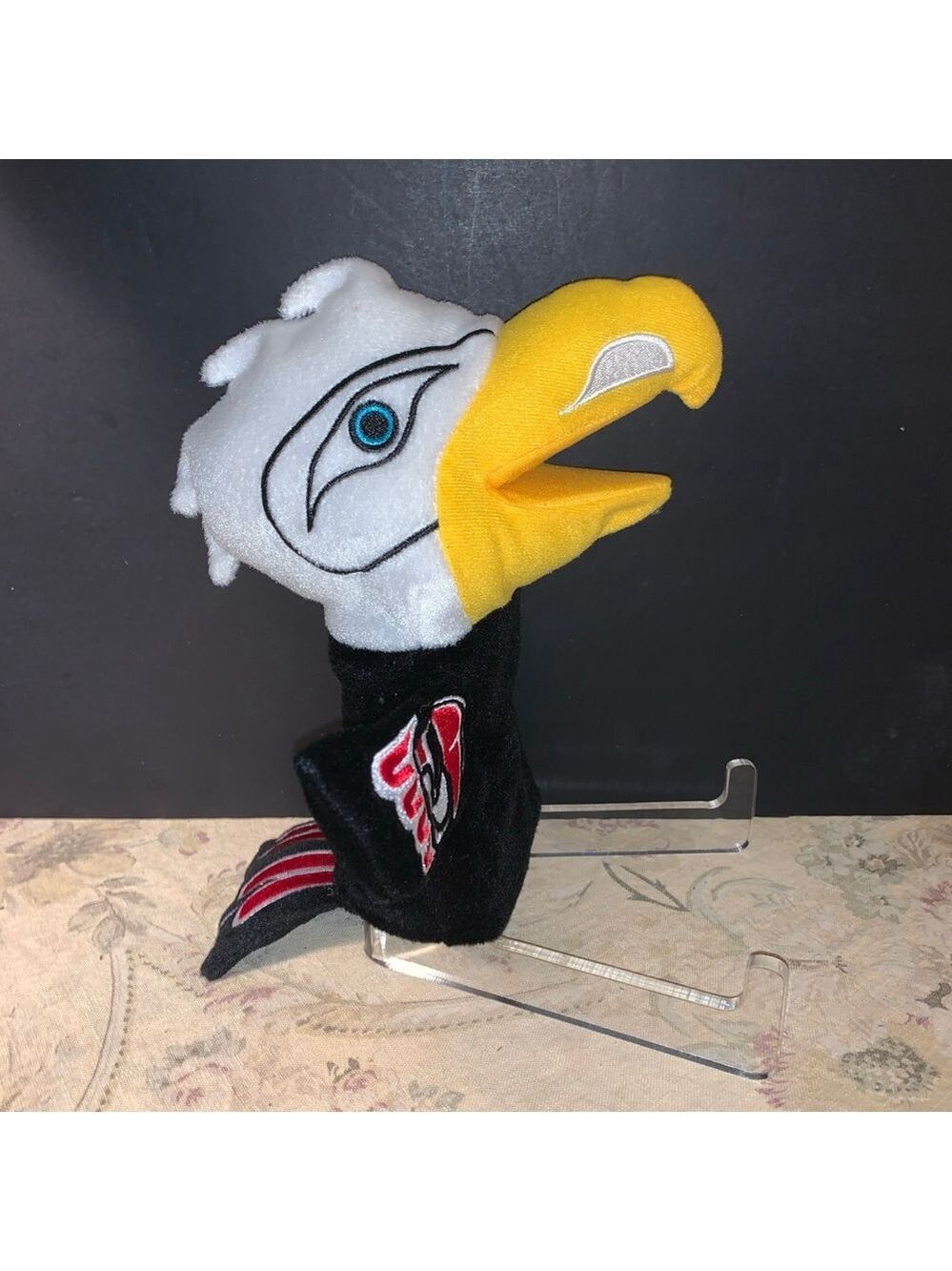 Native Northwest Talon the Eagle Plush hand puppet White/Black One Size